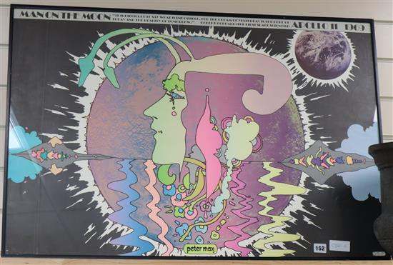 A Peter Max, Man on The Moon Apollo 11 1969 poster 60 x 90cm